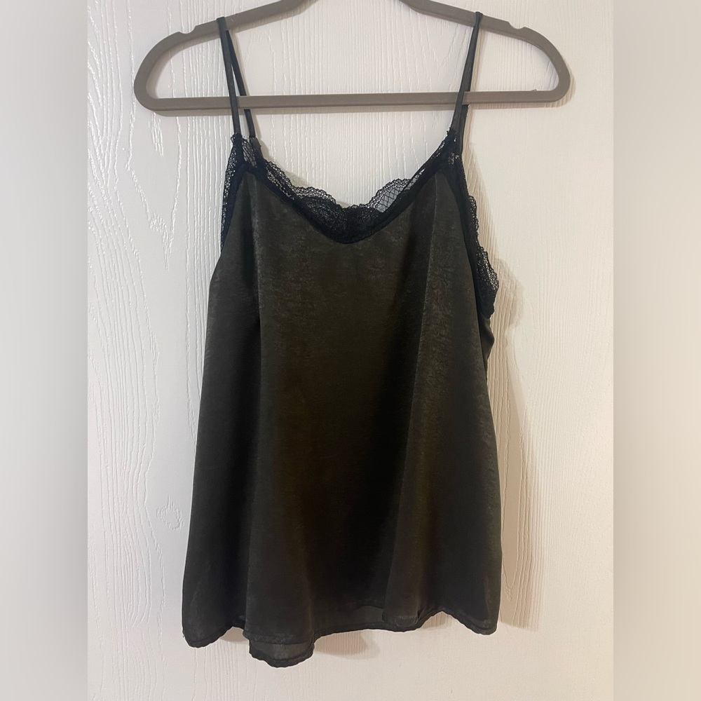 Black Satin & Lace Tank